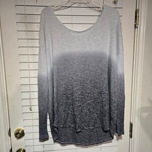 Arizona Jean Co Womens XXL Grey Ombre Long Sleeve Crisscross Back Knit Top *flaw